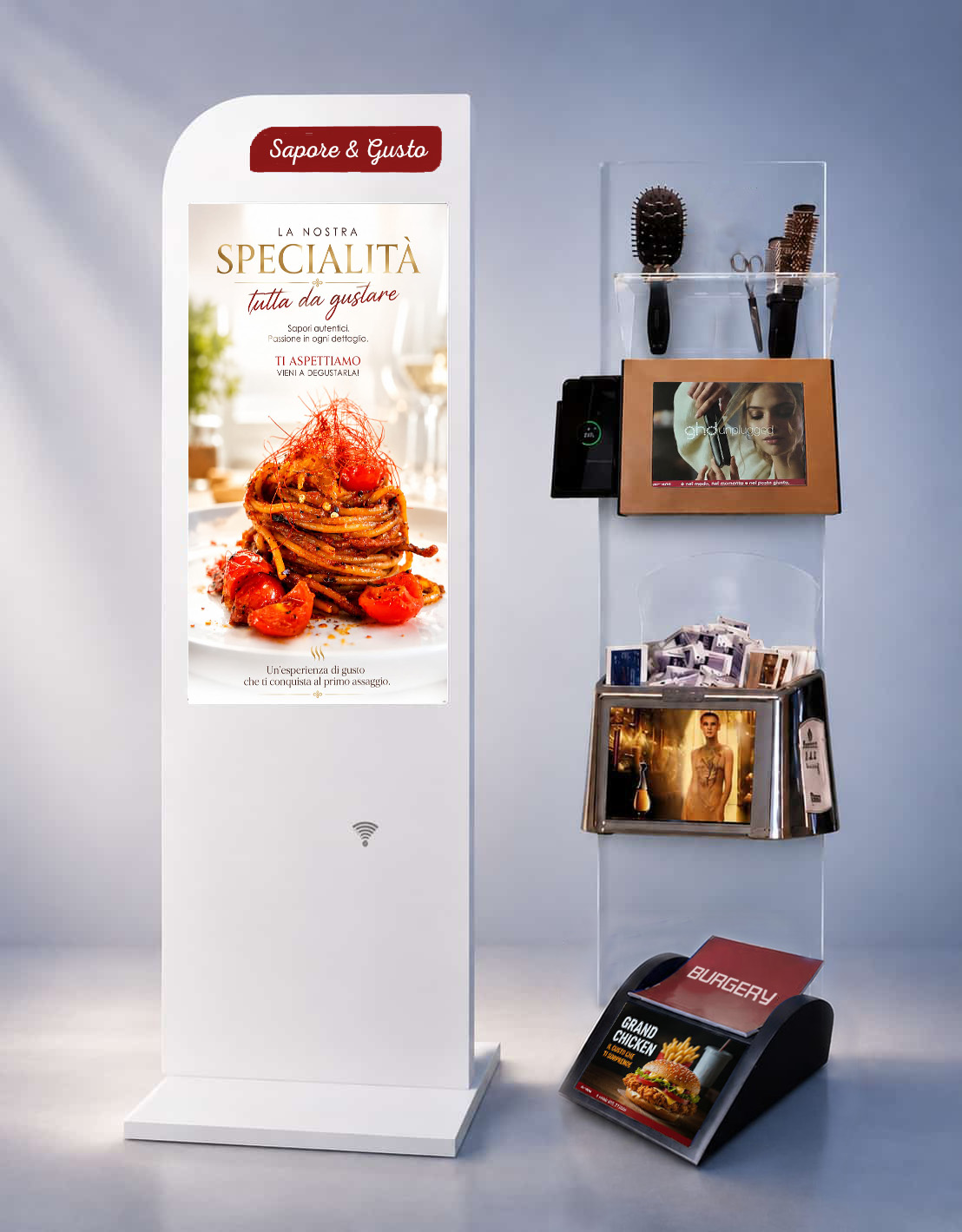 Dispositivi Sugar Media: dispenser, beauty station e resto smart